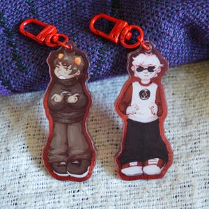 Homestuck Dave Strider and Karkat Davekat 3 inch acrylic keychains