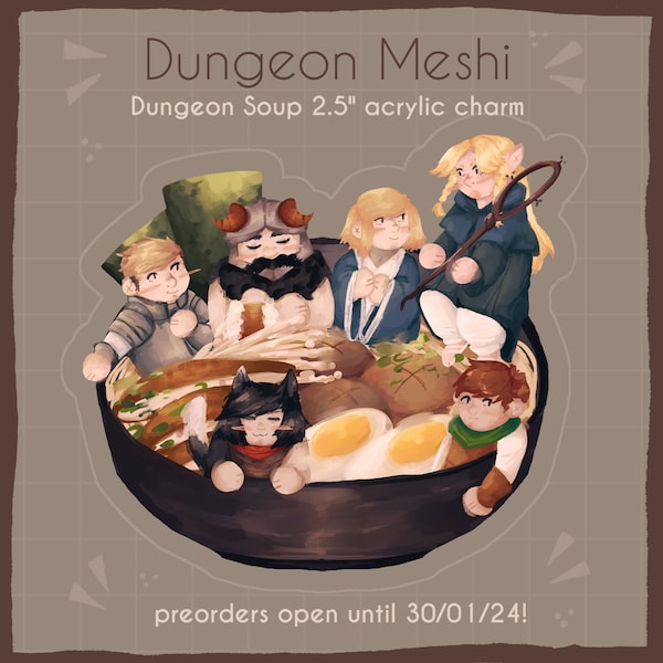 Dungeon Meshi/Delicious in Dungeon 2.5 Inch Acrylic Charm - PREORDER