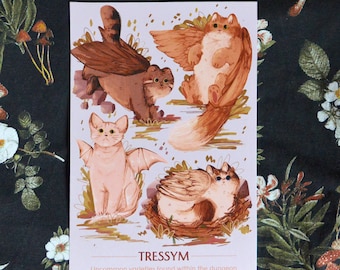 Tressyms - Dungeons & Dragons A5 A4 Print - dnd gifts, dnd poster, dungeons and dragons gifts, dungeons and dragons prints, tressym familiar