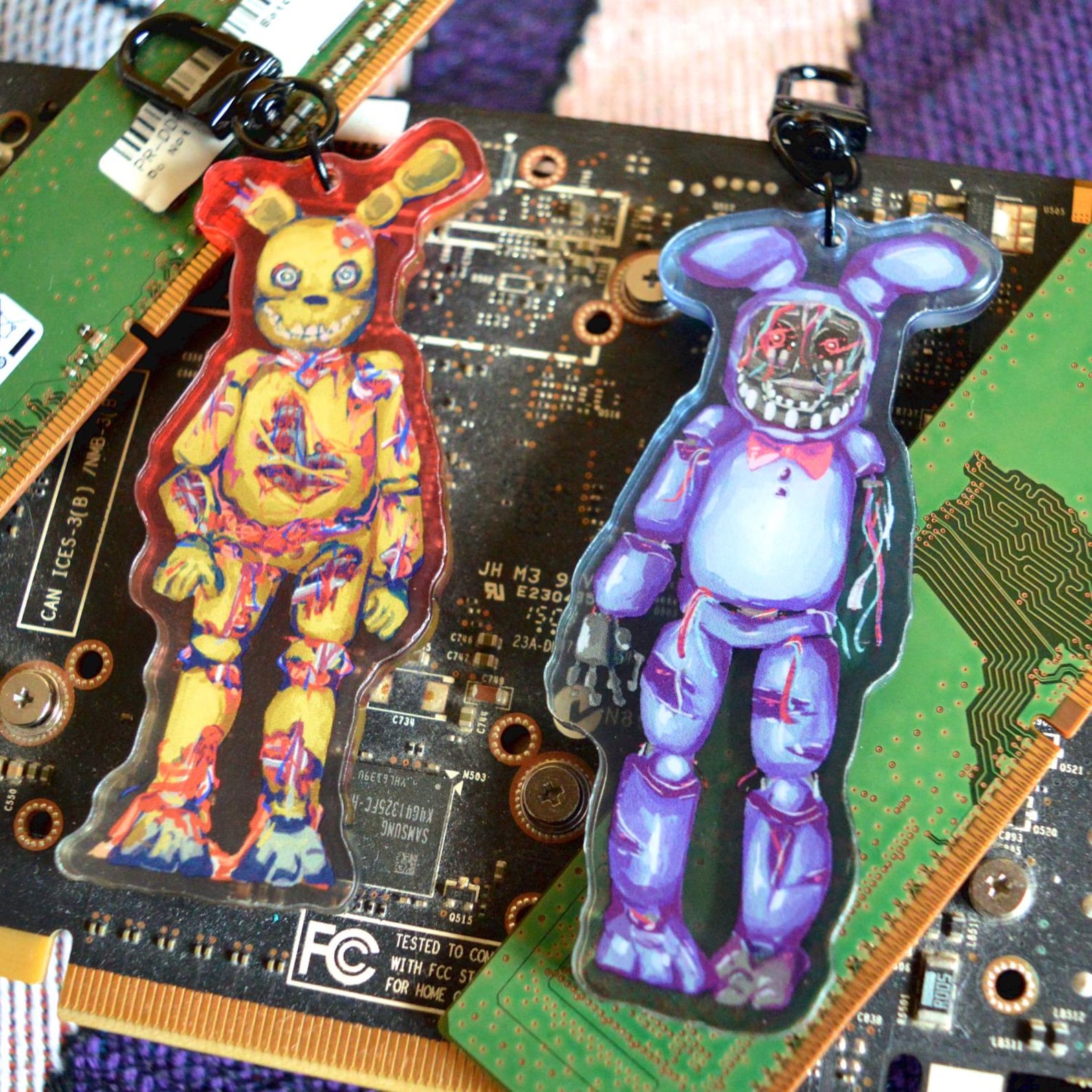 Springtrap Keychain Five Nights at Freddy's Springtrap & Withered Bonnie 3.5 Inch Keychains ...