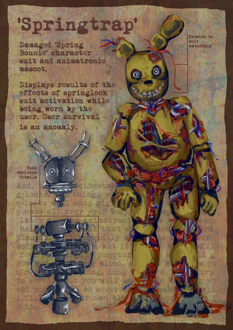 Five Nights at Freddy's Springtrap & Withered Bonnie A5 Prints - Fnaf ...