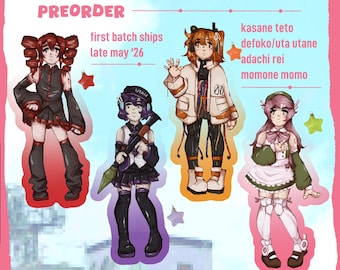 UTAU/Vocal Synth 3 inch acrylic charms - Kasane Teto, Adachi Rei, Uta Utane/Defoko, Momone Momo