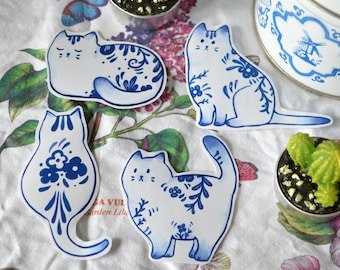 Delftware Cats Stickers