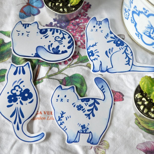 Delftware Cats Stickers