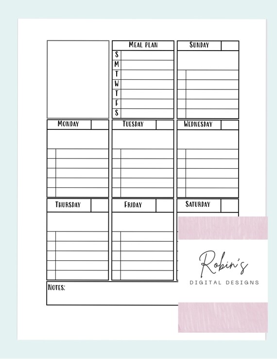 Free Printable Planner Boxes