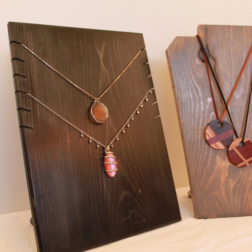 Solid Wood Necklace Display Board: Collapsible Jewelry Holder