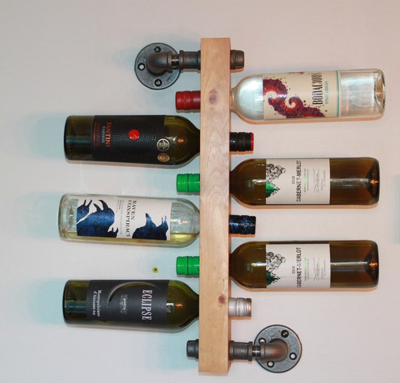 Wine Rack 6 Bottle Holder Industrial Wine Rack Steel Pipe Minimilist Design Dining Room Wall Decor Housewarming Gift Etsy Australia