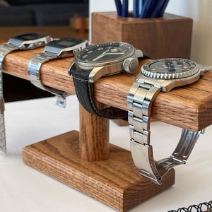 Oak Watch Display Stand, Watch Storage, Retail Store Fixtures, Watch Organizer, Gifts for him, Craft Show Display, Fathers Day, Anniversary