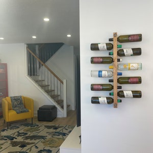Vertical Wine Rack, FREE SHIPPING, Slim Profile, Modern , Minimalist, Wine Rack Wall Mounted, Kitchen Home Decor, Housewarming Gift