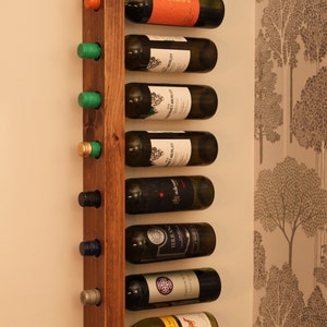 Wine Rack One sided 8 Bottle Holder, FREE DELIVERY  Wine Rack Wood, Wine Rack Wall Mounted, Minimalist Design, Dining Room Wall Decor