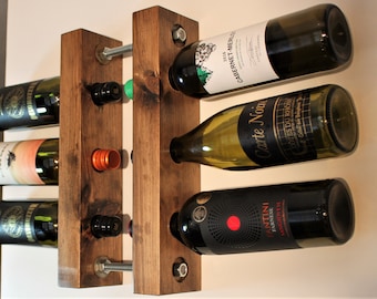 Wall Mounted Wine Rack. 'LA FARFALLA' 6 Bottle Vertical  wine  holder