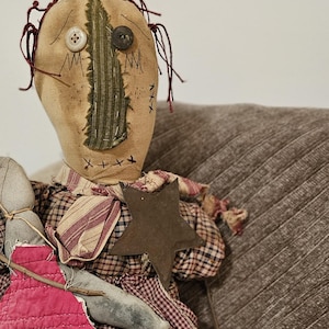 Handmade Primitive Antique Cloth Rag Doll - Nettle