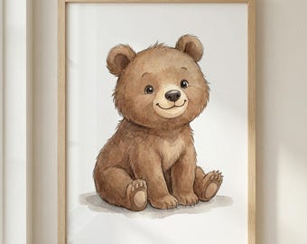 Arte de pared para guardería de osito bebé