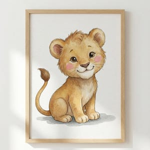 Poster lionceau, oeuvre d'art murale pour chambre d'enfant