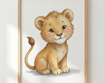 Póster de cachorro de león, decoración de pared para habitación infantil.