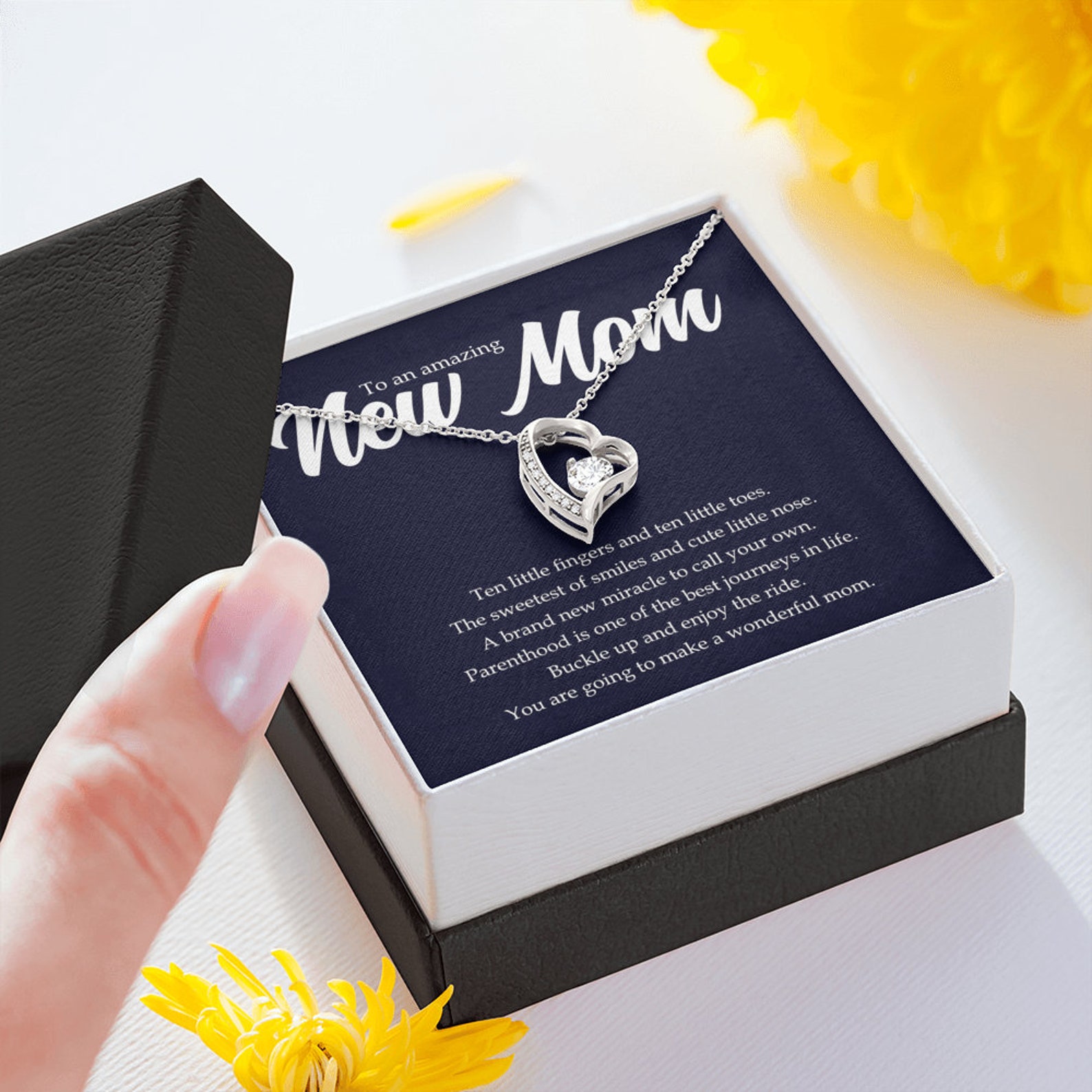 New Mom Necklace Gift Jewelry New Mom Gift Box First Etsy UK