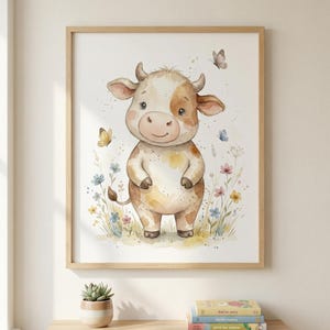 Poster bébé vache, oeuvre d'art murale pour chambre d'enfant image 4