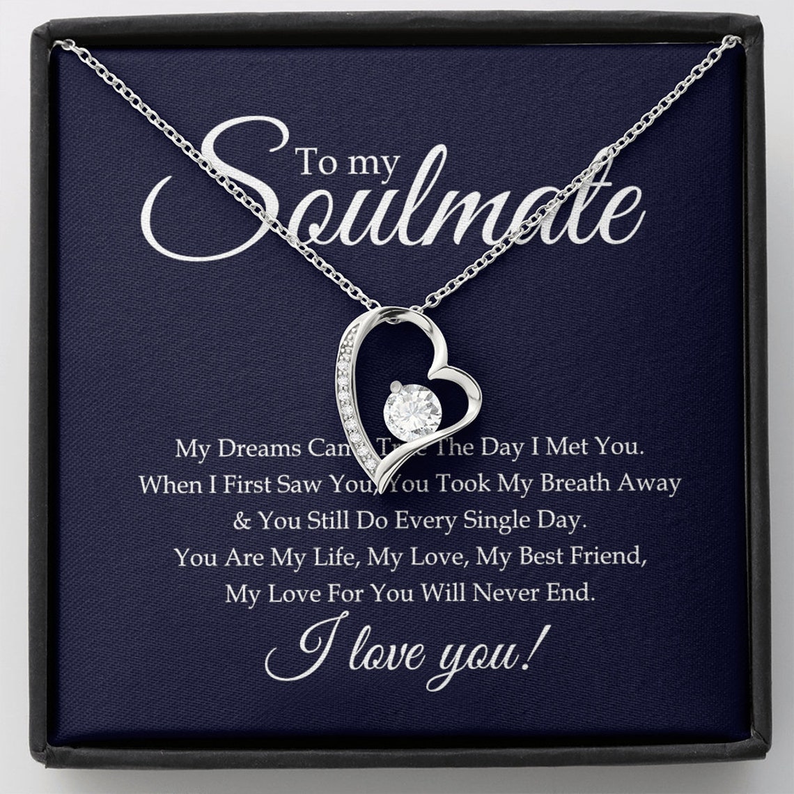 To My Soulmate Necklace Gift for Her Soulmate Gift Etsy UK