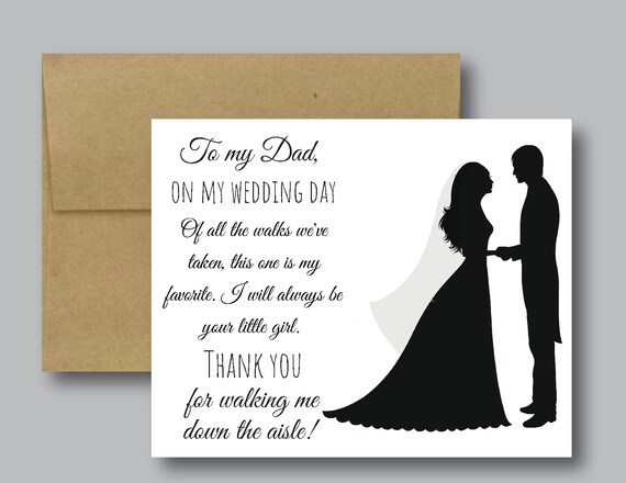 To My Dad On My Wedding Day Wedding Day Poems For Dad Will Etsy