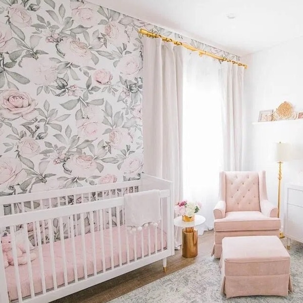 Girl Nursery Wallpaper Etsy