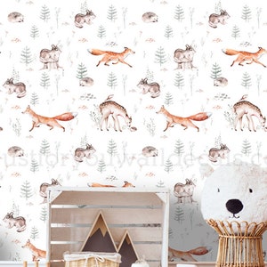 Nursery Wallpaper Animal Wallpaper Removable Wallpaper - Etsy