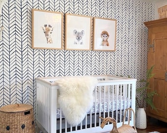 Chevron Wallpaper, Herringbone Wallpaper, Timeless Wallpaper, Nursery Wallpaper, Peel and Stick Wallpaper, nursery wallpapers boy - 25-0004