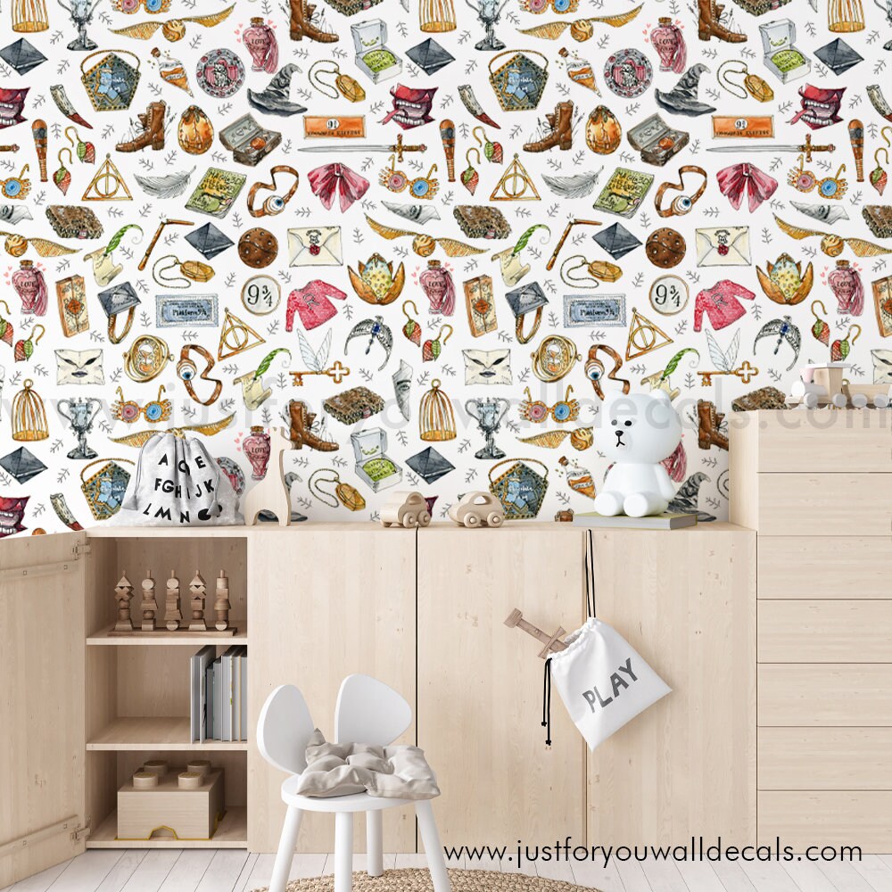 HP Nursery Wallpaper Boy Wallpaper Peel and Stick Removable Etsy