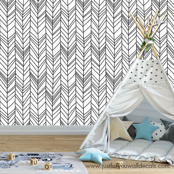 Chevron Wallpaper Boy Nursery Wallpaper Boys Room Removable Etsy