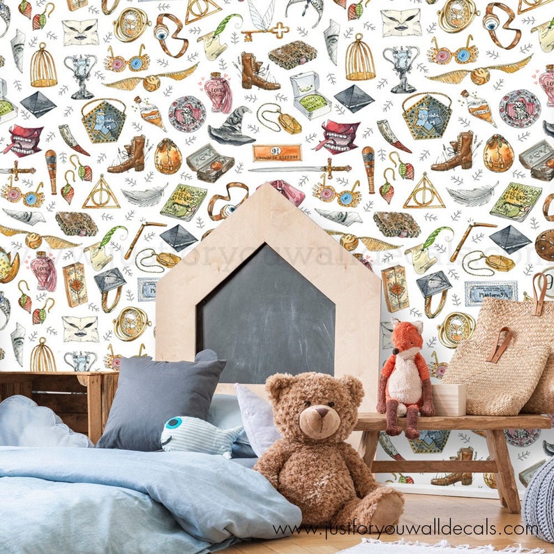 Harry Potter Wallpaper Boy Nursery Wallpaper Nursery | Etsy