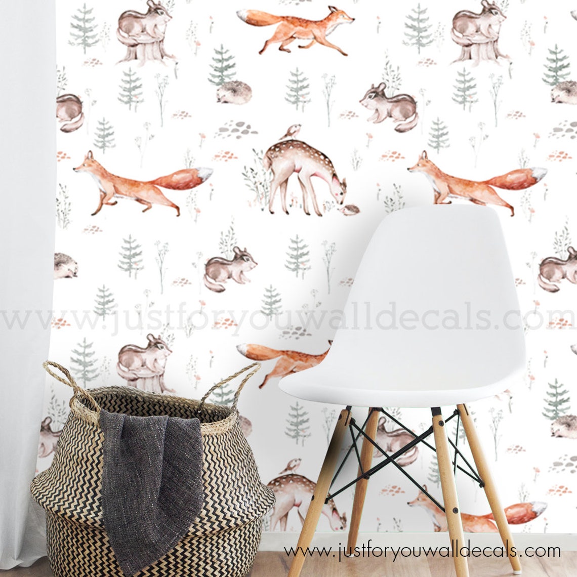Nursery Wallpaper Animal Wallpaper Removable Wallpaper - Etsy