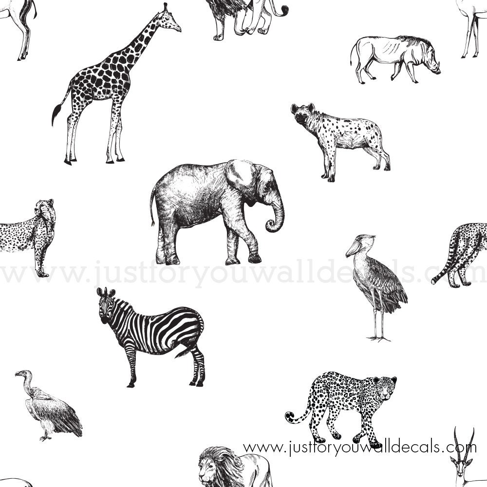 Nursery Wallpaper Animal Wallpaper Removable Wallpaper Etsy