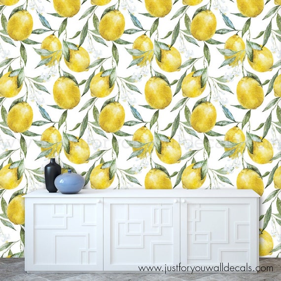 Lemon Wallpaper Kitchen Wallpaper Living Room Removable | Etsy