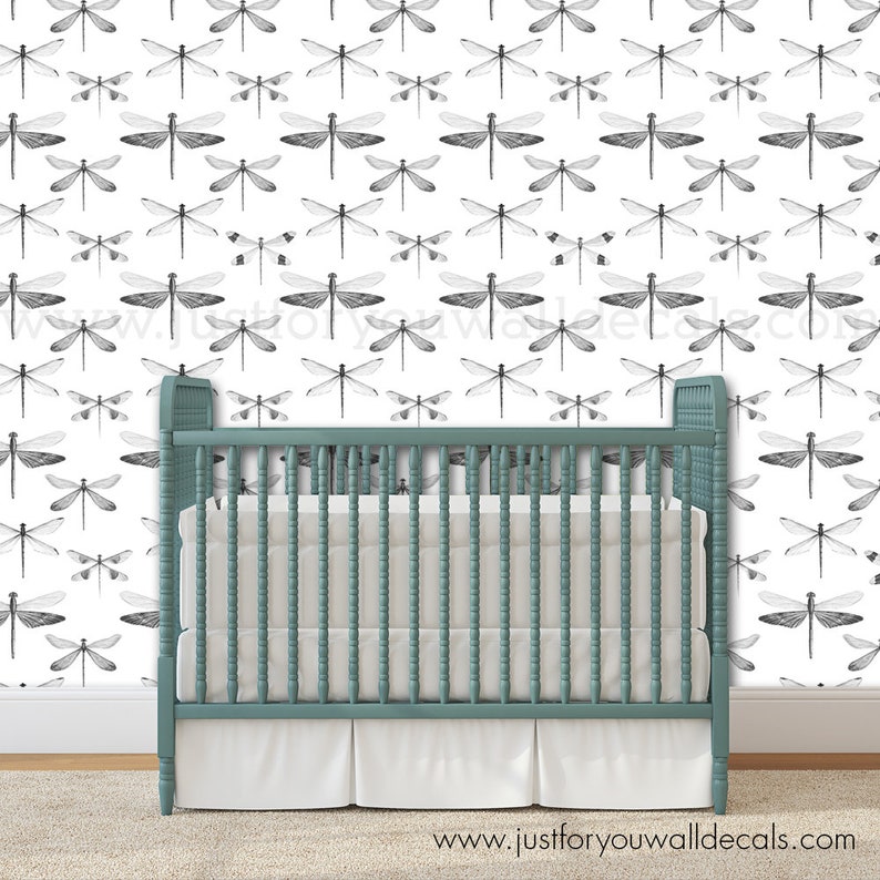 Baby Boy Boy Nursery Wallpaper Firefly Wallpaper Black White Etsy UK