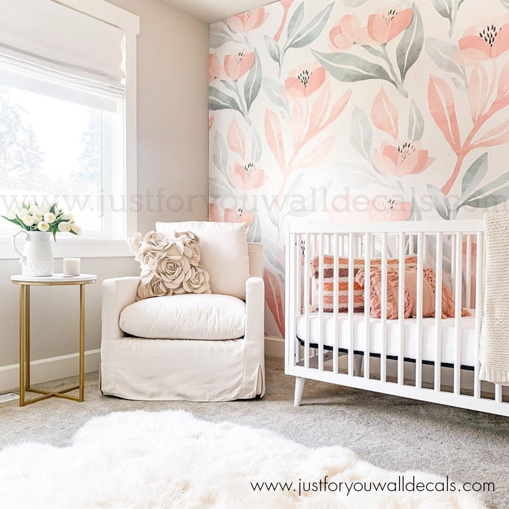 Floral nursery wallpaper deals
