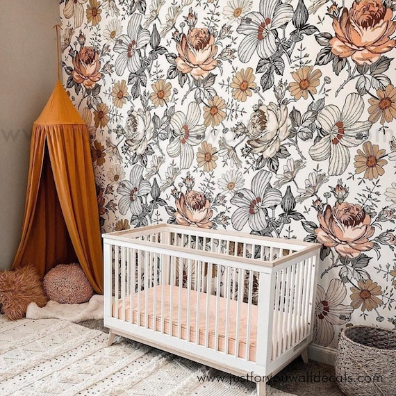 Floral nursery wallpaper deals