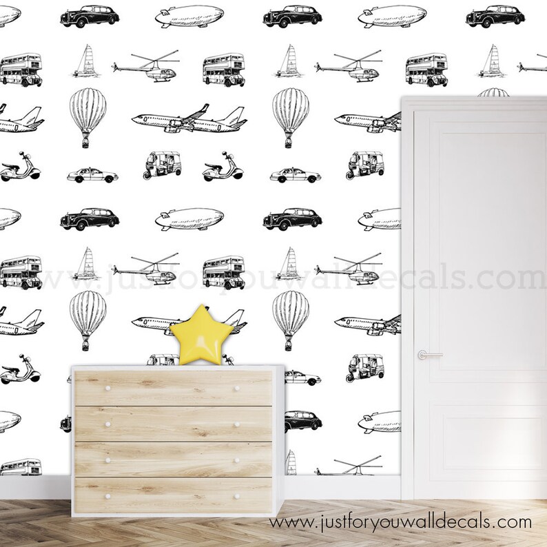 Nursery Wallpaper Boys Room Wallpaper Removable Wallpaper Etsy