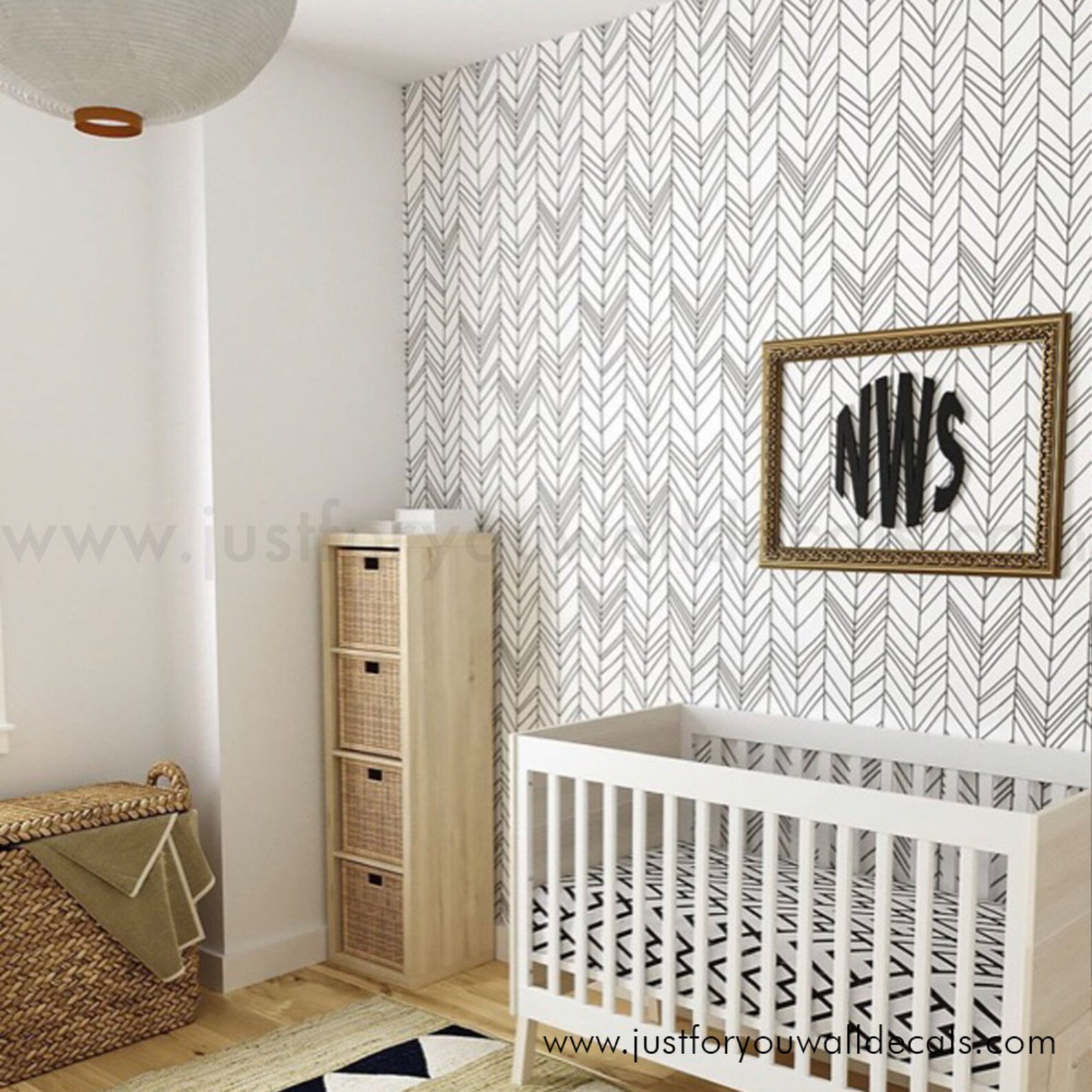 Chevron Wallpaper Boy Nursery Wallpaper Boys Room Removable Etsy