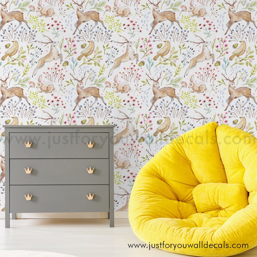 Woodland Nursery Wallpaper, Forest Wallpaper, Enchanted Forest ...