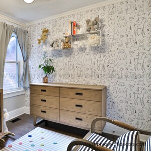 Nursery Wallpaper, Animal Wallpaper, Removable Wallpaper, Nursery