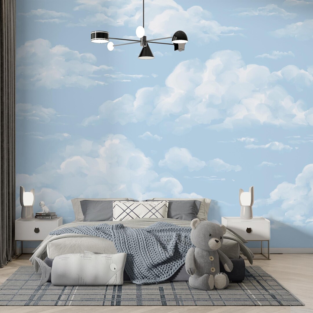 Sky Cloud Nursery Wallpaper • Removable Peel and Stick • Kids Room ...