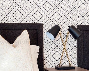 Geometric Wallpaper, Dot Pattern Wallpaper, Removable Wallpaper, Black and White Wallpaper, Peel Stick Wallpaper, Modern Wallpaper 26-0001