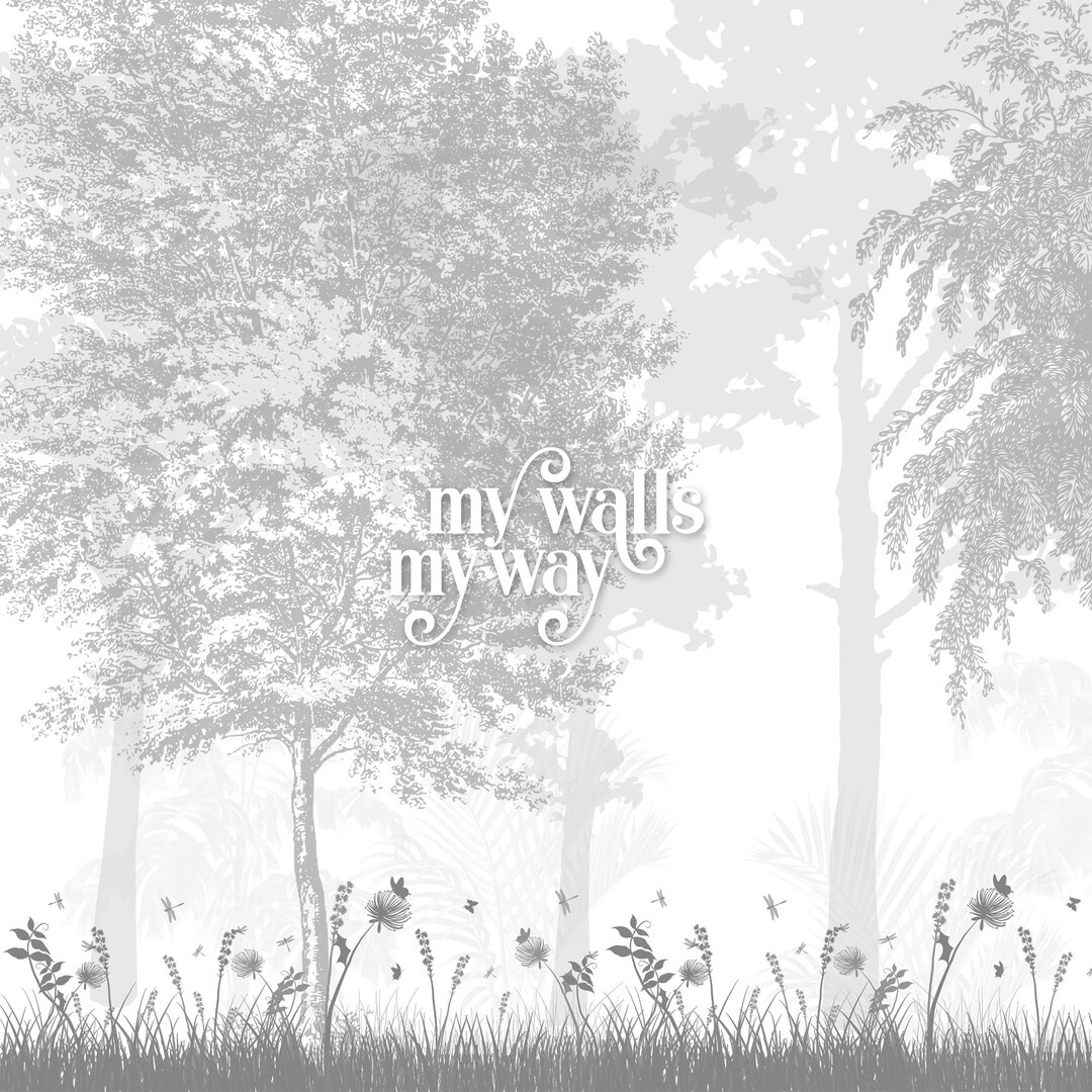 Forest Wall Mural Peel and Stick Wallpaper, Black and White Nursery ...