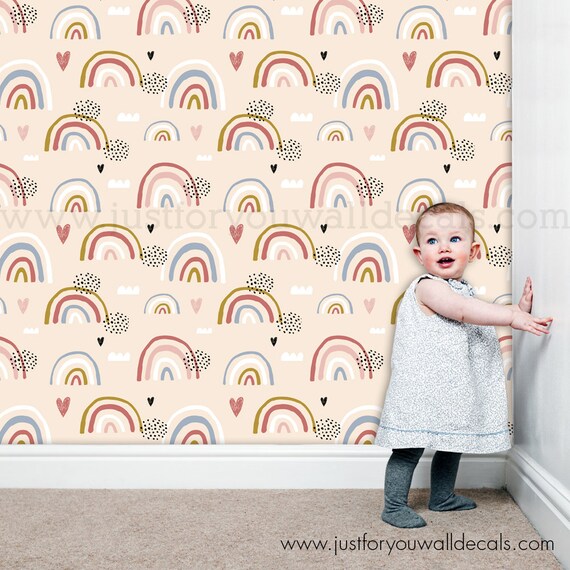 Nursery Wallpaper Kids Wallpaper Rainbow Wallpaper Etsy Nursery Wallpaper Kids Wallpaper Rainbow Wallpaper Etsy