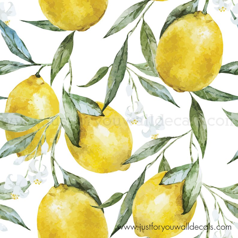 Lemon Wallpaper Kitchen Wallpaper Lemon Removable Wallpaper Etsy