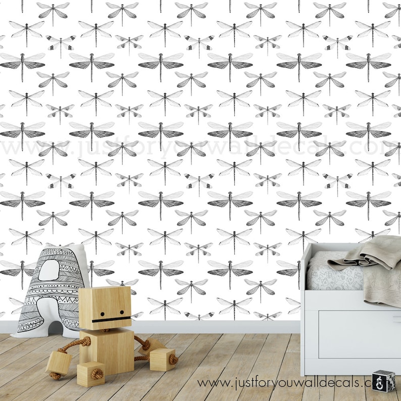 Baby Boy Boy Nursery Wallpaper Firefly Wallpaper Black White Etsy UK