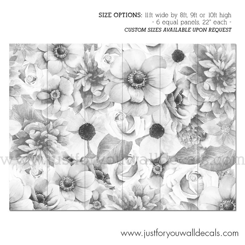 Nursery Wallpaper Girl Room Wallpaper Girl Nursery wallpaper Floral Wallpaper Black White Peony Wallpaper 26-4001 Girl wallpaper