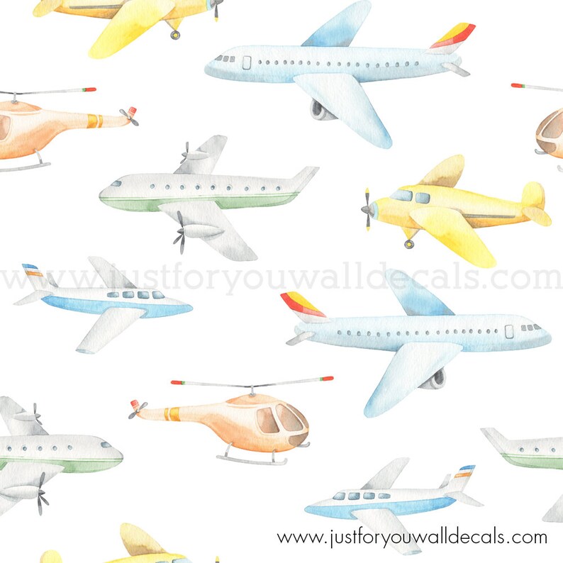 Airplane Wallpaper Nursery Wallpaper Boy Baby Boy Airplane Etsy