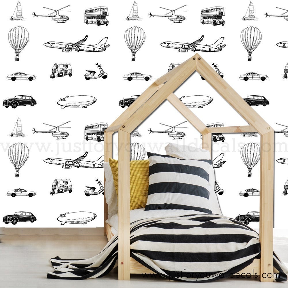 Nursery Wallpaper Boys Room Wallpaper Removable wallpaper Etsy