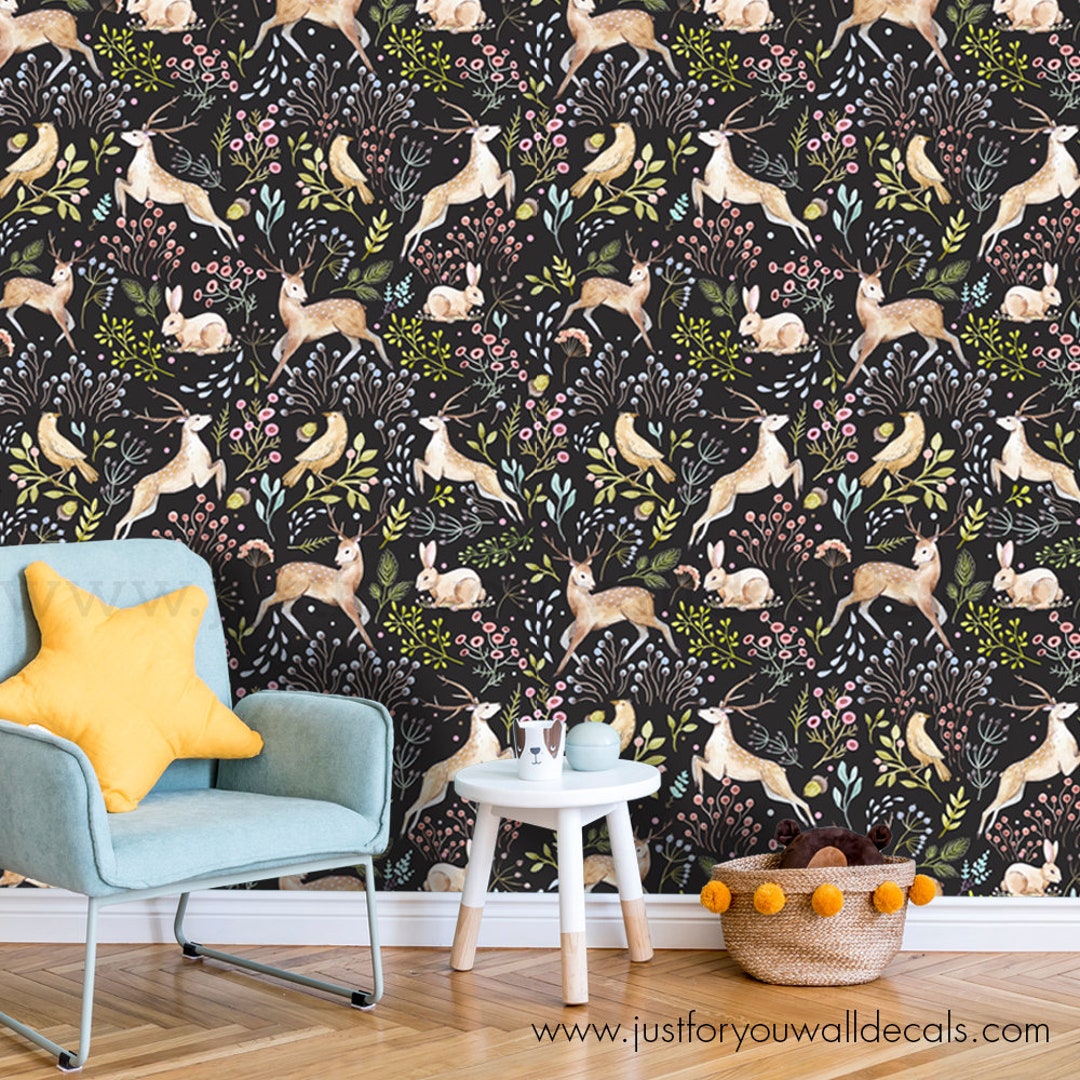 Nursery Wallpaper Forest Wallpaper Removable Wallpaper Kids - Etsy
