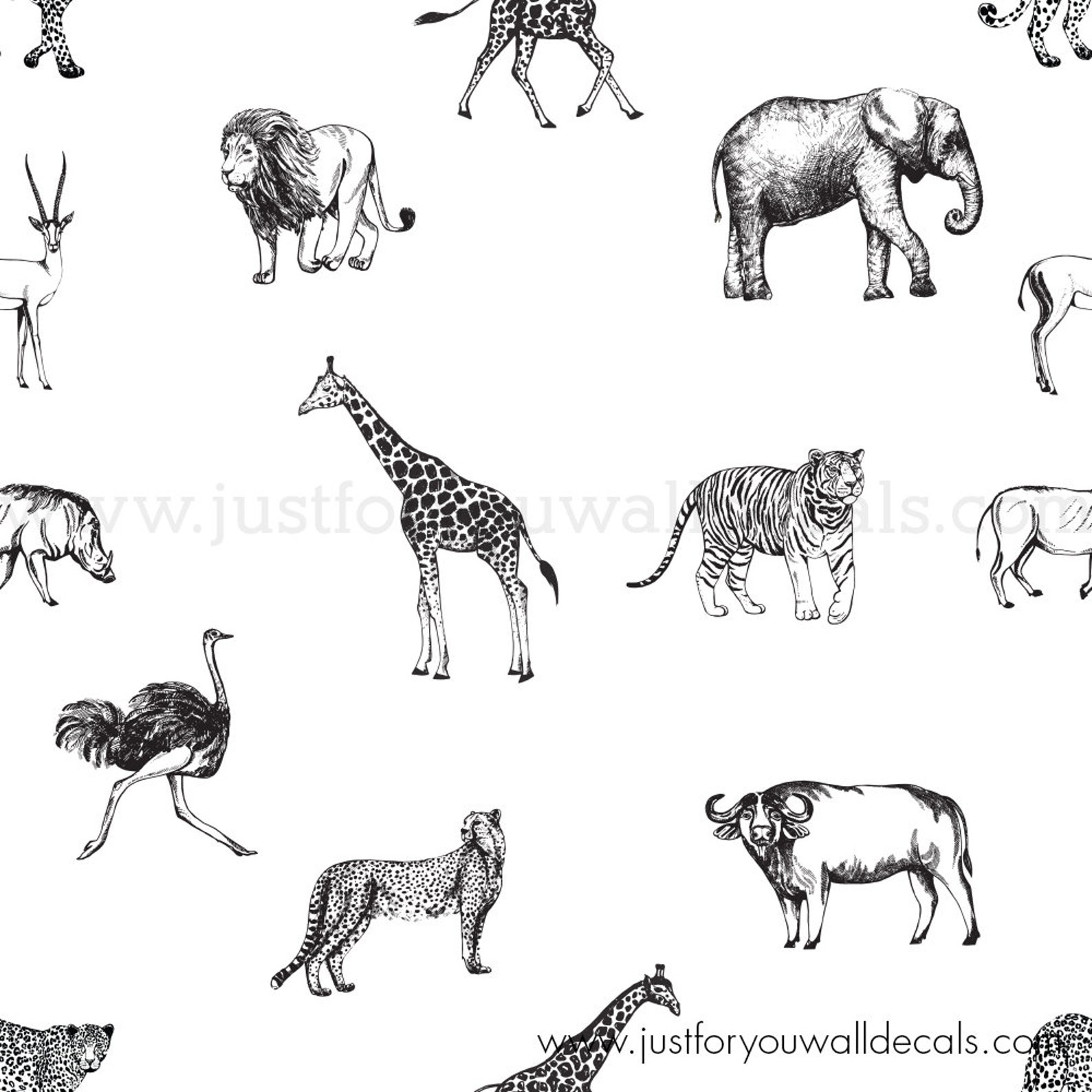 Nursery Wallpaper Animal Wallpaper Removable wallpaper Etsy